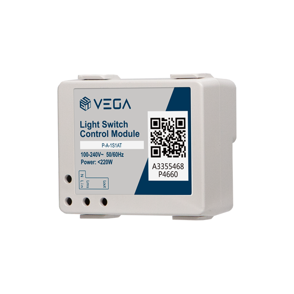 VEGA BA 開關控制模組 BA開關控制模組配台普通燈具使用，將普通燈具融入到智慧家居照明系統中，實現燈具的本地、遠端和情境模式控制。